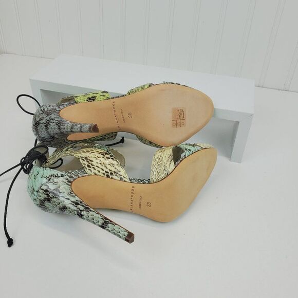 MISMATCHED Brian Atwood Uma Snakeskin Multicolored High Heels Sandals SH-034 - Picture 12 of 15